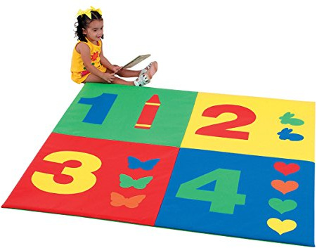 Children's Factory, CF362-161, 1-2-3-4 Activity Mat for Baby Girl-Boy, Rainbow, Kids-Toddler Learning & Play Mat for Playroom, Homeschool or Classroom, 60 x 60 x 1