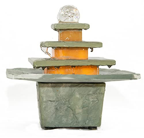 seliger 20021 slate ball fountain mandala height 11.02 width 11.02 depth 11.02 inch