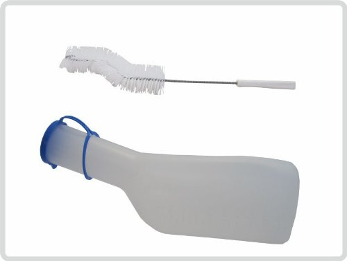 Urinflasche 1L milchig (autoklavierbar) – Urinal mit Reinigungsbürste, Hygienisches Set für Pflege & Krankenhaus