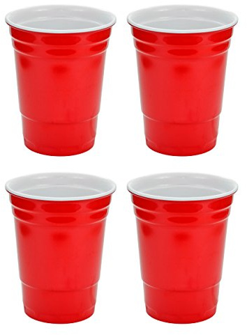 Fairly Odd Novelties 16oz Red Cup Made Out Of Melamine 4 Pack Living It Large Drink with Friends