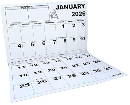 Jumbo Large Print Wall Calendar 2026 - Low Vision