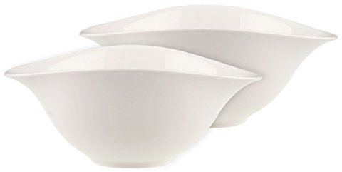 Villeroy & Boch Vapiano Ensaladera/ Fuente De Servir Juego De 2 Blanco, Apto Para Lavavajillas, Apto Para Microondas, Juego Cuencos, Cuencos Blancos, Bol Blanco, Premium Porcelain