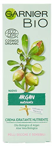 Garnier Bio-Argan-Gesichtscreme für natürliches Gesicht, feuchtigkeitsspendend und pflegend, Argan-Formel, für trockene oder empfindliche Haut, 50 ml, 1 Stück