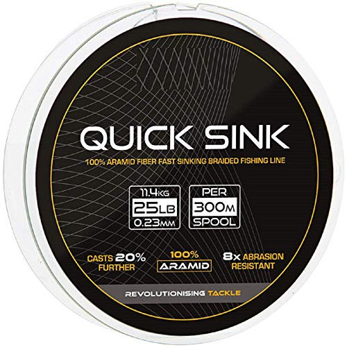G8DS® Quick Sink Geflechtschnur 0,23mm/11,4kg/300m sinkend Abriebfest stark Angeln Karpfen Hecht Feeder Futterkorb