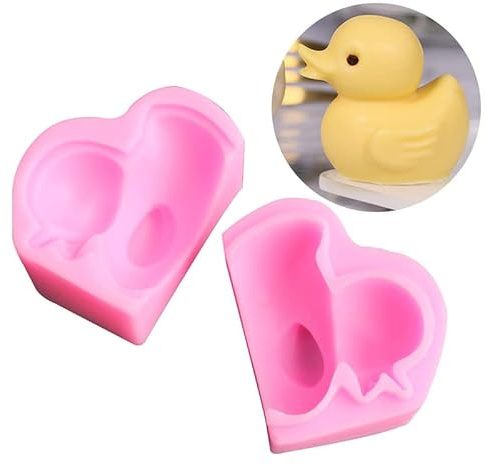 DUBENS 3D Cartoon Beautiful Duck Soap Mould Fondant Mould Resin Clay Chocolate Candy Silicone Cake Decorating Tools Ice Cube Moulds DIY Baking Tools