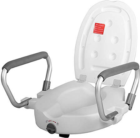 GHzzY Toilettensitzerhöhung - Tragbarer, sicherer, erhöhter Riser mit Deckel und Griffen - 9-cm-Toilettensitzerhöhung für ältere und behinderte Menschen