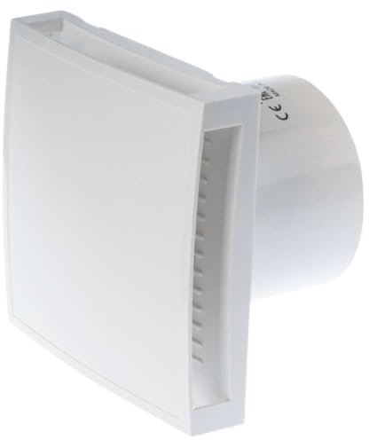 EUROPLAST Ø 125mm Bad-Lüfter mit Timer - mit Weiß Front, Leise Ventilator - Fan zur Belüftung