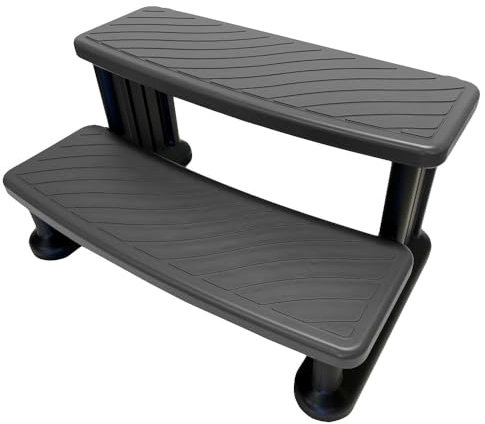 Puri Tech Scala portatili per piscina, Gradini per vasca idromassaggio, Accessori per spa, Scaletta antiscivolo e resistenti - Grigio chiaro