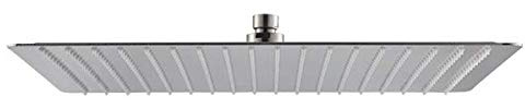 Soffione doccia quadrato ultraslim 40 cm in acciaio inox satinato Vema Wellness Steel V08259