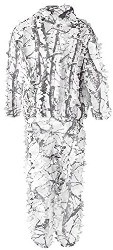 3D Leaf Suit, Snow Wild Ghillie Suit 3D Leaf Jacken und Hosen Set Kleidung für die JagdJagdliche Kleidung