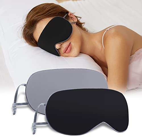 Sovmask för kvinnor och män, dubbelsidig användbar sovmask, silke, sovglasögon, bekväm sömn för hem och resor