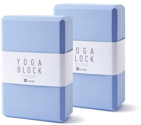 KEEP Yoga Block, High-Density EVA Foam 2 Pack Yoga Block with Non-Slip Textured Surface, Supportive, Lightweight - Ideal for Yoga, Pilates, and Stretching Exercises