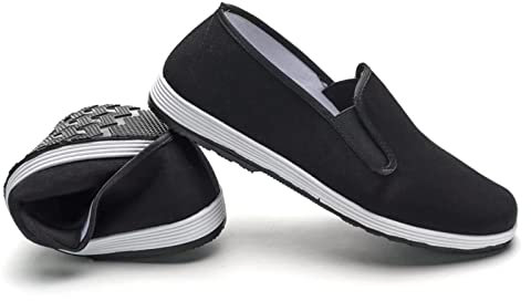 Kung Fu/Kampsport/Tai Chi Skor med gummisula Unisex Canvas svart och vit EU 44