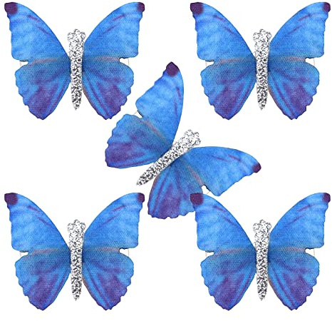 VGOL 5 Stück Schmetterling Haarspangen Mini Schmetterling Haarspange Schmetterling Bobby Pin Dekorative Mode Glitzer Haarspange Dekorative Accessoires für Frauen Mädchen, 4X3X3.5cm, Metall