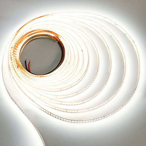 JOYLIT PRO+ 24V LED Streifen 5M 5000K Weiß 3200LM/M Ultrahell Innen | CRI 92+, Flimmerfrei Dimmbar, 224 LEDs/M 2835 SMD, 24W/M, Kürzbar, Selbstklebend, für Schlafzimmer, Büro (Nur Leuchten)