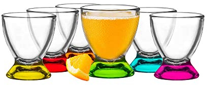 Sendez 6 färgglada äggkoppar av glas äggställ ägghållare glasäggkopp