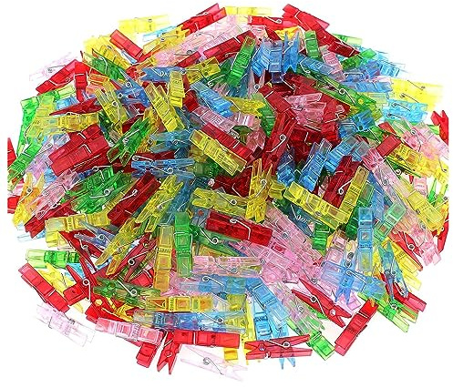 JUHONNZ Pinzas Fotos Pequeñas,100 PCS Mini Clavijas ColoresPequeñas Pinzas para Fotos Mini Pinzas de Ropa Plastico para Arte Artesanía Bricolaje Fiesta Decoración Boda 3 * 25mm