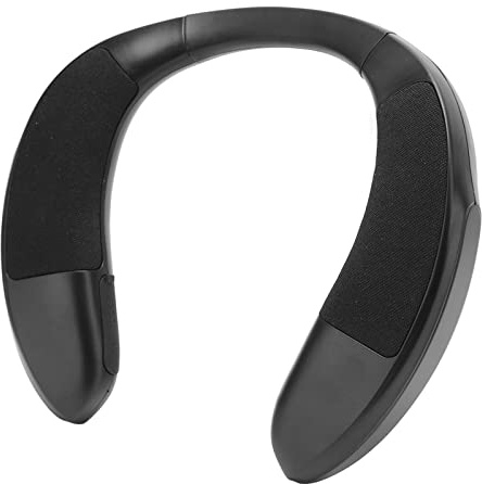 Haut-Parleur de Cou Haut-Parleur Portable sans Fil avec Appels Mains Libres, Son Stéréo et Prise en de la Carte Mémoire, pour la Maison, L'extérieur, Le Sport et Les