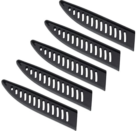 PATIKIL PP Sicherheit Messer Abdeckung Hülsen für 5 Küchenmesser 5 Pack Messer Kantenschutz Klingenschutz Universal Messerscheide für Küche Schwarz