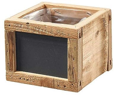Arinosa Pflanzkasten Blumenkasten aus Holz mit Tafel 11x11x9 cm