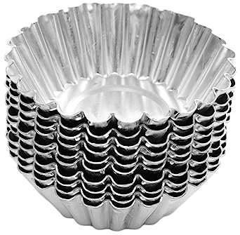 LIFKOME Stampo Per Crostate in Pirottino Per Cupcake Muffin Teglie Per Tortine Biscotti Antiaderente 7x2 Cm 40 Pezzi