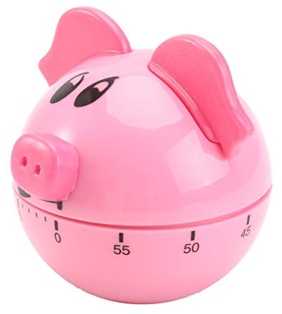 FUNOMOCYA Cartoon Mechanical Kitchen Timer Pink Small Baking Countdown Time Reminder Analog Timer for Cooking and Student Use