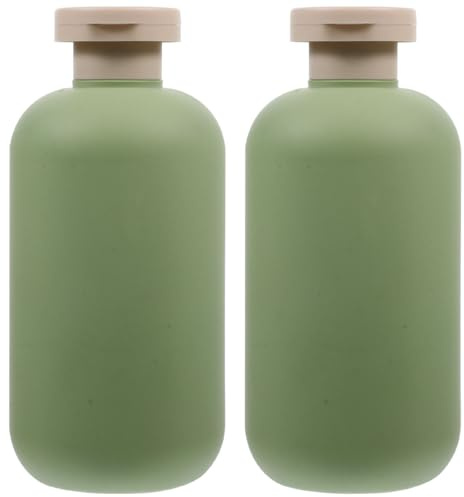 Amosfun Travel Bottle 2 Pack 300ml for Outdoor Travel | PE and PP Material, Flip-Top Cap, Leak-Resistant, for Shampoo, Conditioner, Lotion and Shower Gel, 2-Pack.