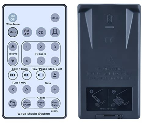 TCNOUMT Ersatz Fernbedienung Bose Wave Music System AWRCC2 AWRCC3 AWRCC4 Bose Radio CD (weiß)