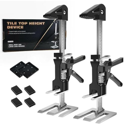 Elevador de Armarios,Elevador de Mano,Herramienta De Elevación De Brazos,2 piezas 38.cm con Escala ajuste de altura Capacidad de Carga 60-80 kg,Para Paneles de Puertas,Armarios, Azulejos de Pared