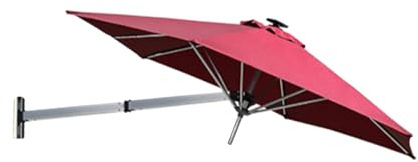 TRGCJGH Sombrilla de Balcón a Pared, Sombrilla de Aluminio, Parasol de Jardín Inclinable, Impermeable, Protección Solar (250cm/8.2ft,Red)
