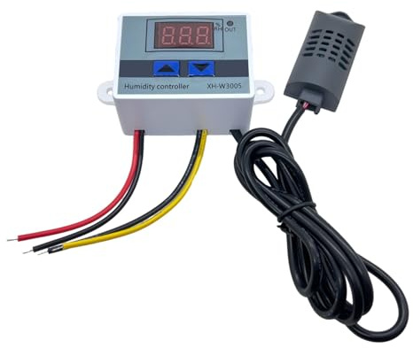 Contrôleur d'humidité numérique XH-W3005 12V 24V 220V, hygromètre, interrupteur de contrôle d'humidité, régulateur + capteur d'humidité(Color:DC12V)