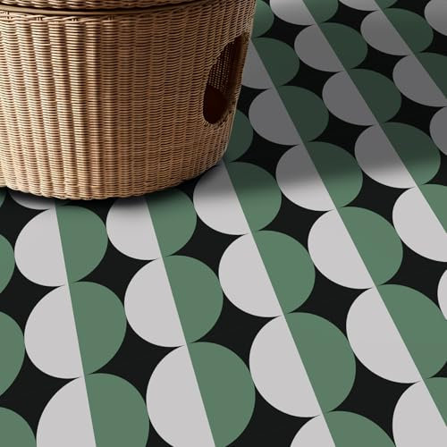 Alwayspon 10 adesivi per pavimenti antiscivolo, impermeabili, neri, bianchi e verdi, per cucina, bagno, soggiorno, pavimenti in vinile, autoadesivi, staccabili e attaccano