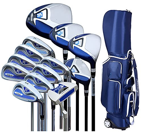 HSWOYEA Golf Gift 13 Pezzi Completo da Uomo, Set di Mazze da Golf, Sacca per Palline da Golf Standard e Mazze da Golf per destrimani, Set Completo per Principianti, Asta in Carbonio