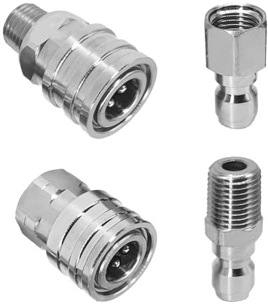 1/4 Quick Connect Pressure Washer Fittings Set,Stainless Steel Pressure Washer Adapter Set with 1/4 Inch Female and Male NPT