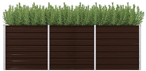 Myheimly Garten-Hochbeet Braun 240 x 80 x 77 cm Verzinkter Stahl