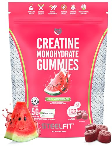 Creatine Monohydrate Gummies, Juicy Watermelon, 120 Gummies, SteelFit