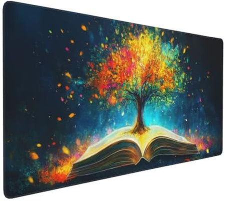Tapis de Souris Couleur Arbre Tapis de Souris XXL 1400x600x3mm, Imperméable Tapis de Souris Gamer XXL Tapis Souris Mouse Pad, Base Atidérapante, Haute Précision et Vitesse pour Gamer, Deco Bureau