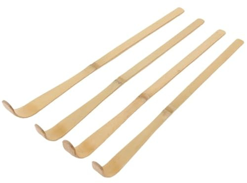 Cozylkx Lot de 20 Cuillères à Matcha en Bambou Faites à La Main, Cuillères à Thé Chinoises Traditionnelles à Crochet Chashaku pour La Cérémonie du Thé Et du Café, 17,5 x 0,85 Cm