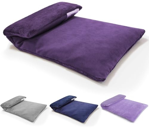 UNCN Wheat Bags Microwavable with Washable Cover | Microwave Heat Pad for Back Pain Relief 32×17 CM | Heat Pads for Muscle Cramps Menstrual Joints Relief (Deep Purple)