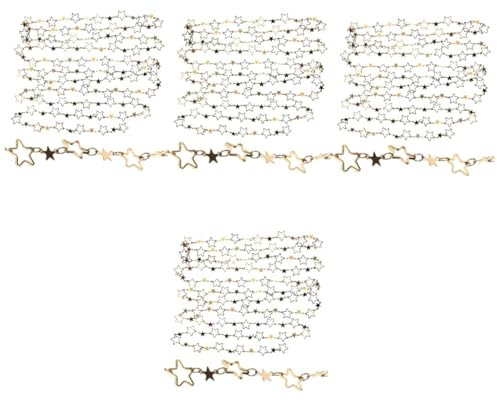 TEHAUX 4 Stück DIY Halskette Schmuckkette Schmuck Dekorationskette Schlüssel Herstellung bag chain bastelmaterial armband knüpfen schmuck DIY zubehör Gliederkette für Schmuck Golden