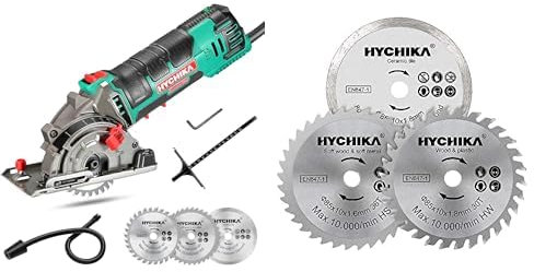 HYCHIKA 85mm Mini Kreissäge und 3 Stücke Kreissägeblätter bündeln