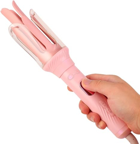 Automatic Hair Curler with PTC Ceramic Technology - 30s Fast Heat Up, 3 Temperature Settings (160°C/180°C/210°C), Forward/Backward Rotation Anti-Scald Design - Perfect Curling Wand for Long Hair