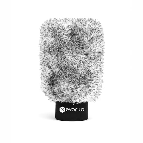 evorilo Silk Touch Premium Auto Waschhandschuh, 1100 GSM, 16 x 28 cm