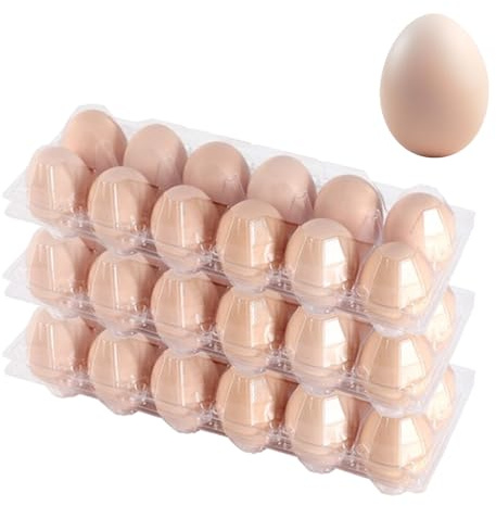 Merkaunis 120 Pcs 2x6 Grids Reusable Egg Storage Box, Clear Empty Egg Cartons, Clear Egg Containers for Fresh Chicken Eggs for Chicken Farm Business Market, Refrigerator Use, Chicken Farming