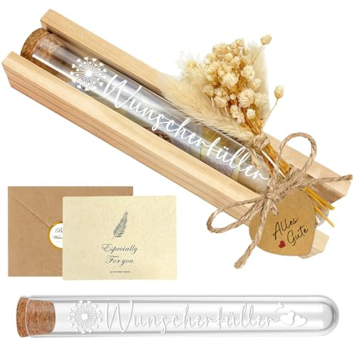 Wunscherfüller Geldgeschenk, Stilvolle Geldgeschenke Verpackung Geschenkbox mit Trockenblumen, Geburtstagsgeschenk für Frauen Mann Freundin, Geschenk für Konfirmation Jugendweihe Geburtstag Hochzeit