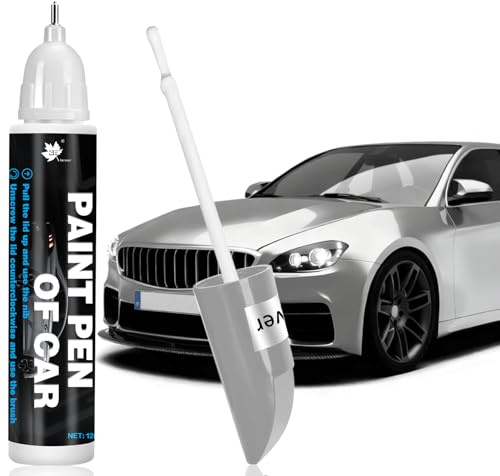 Canollo Lackstift Auto Silber, 12 ml, 2-in-1 Autos Kratzer Reparatur | Pinsel und Präzisionsspitze, hohe Deckkraft, schnelltrocknend, wasserfest, UV-beständig, der Autos, Anhänge, Motorräder