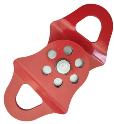 Recovery Snatch Pulley - Heavy Duty Steel Block, High Strength Towing Pulley for Offroad Vehicles, Smooth Bearing Rotation System, Winch Cable Accessory for Outdoor Rescue Use, 14.1/12/4.7 Inches