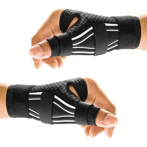 YOFDAL 2 Pcs Ergonomische Daumenbandage Rechts Und Links,Daumensattelgelenk Bandage,Daumenorthese Bei Arthrose,Sehnenscheidenentzündung,Schnappdaumen,Damen Und Herren