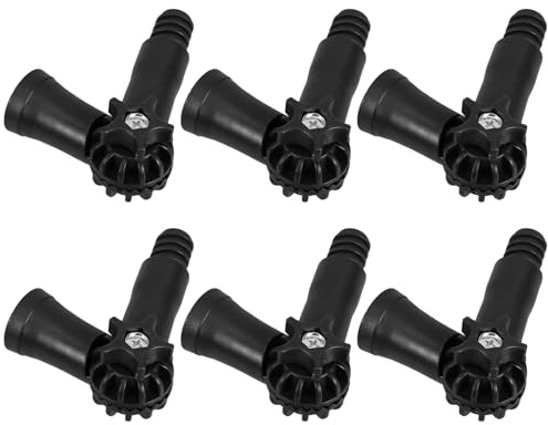 WATIIFUFU Adaptateur D'angle Fileté Noir 6 Pcs pour Rallonge de Perche Télescopique, Connecteur Rotatif pour Balai et Pinceau, Filetage Américain 0,7'' Accessoire de Nettoyage