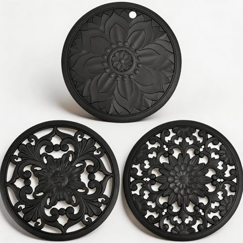 Xygobla 3 Pack Silicone Trivet Mat Heat Resistant